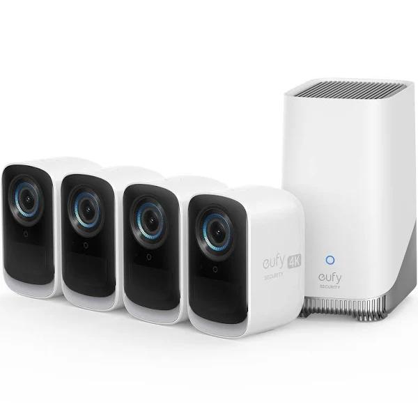 Eufy Security eufyCam 3C 4K UHD 4-Pack Camera Kit with Homebase 3