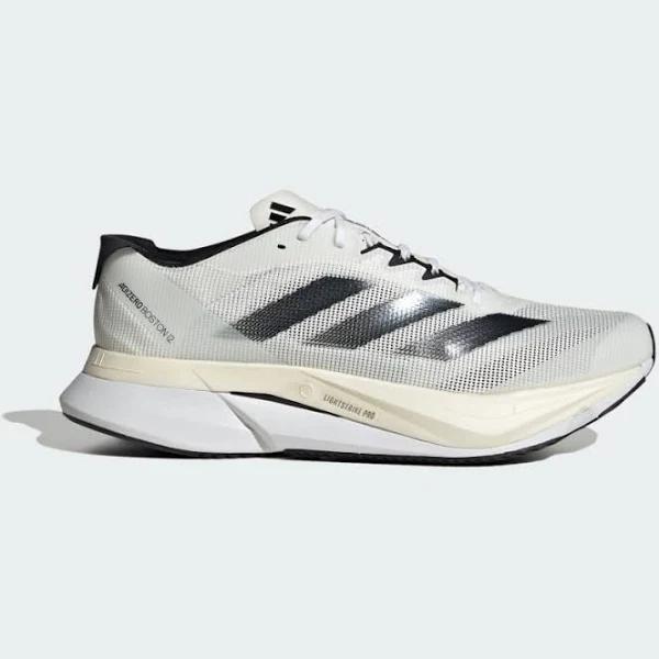 Adidas Adizero Boston 12 Shoes White / Black / Night Metallic M 7 / W 8 - Men Running Trainers