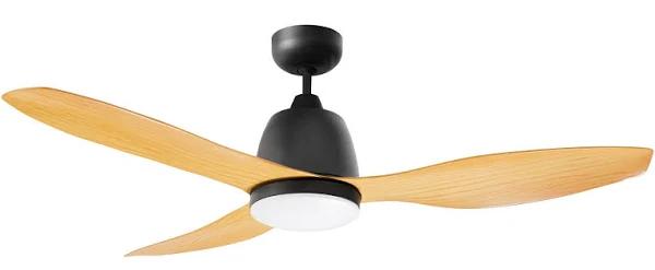 Martec Elite Ceiling Fan With Led - Matte Black With Bamboo 48"