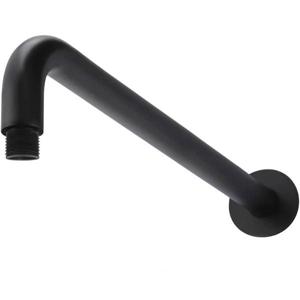 Meir Round Wall Shower Curved Arm 400mm Matte Black