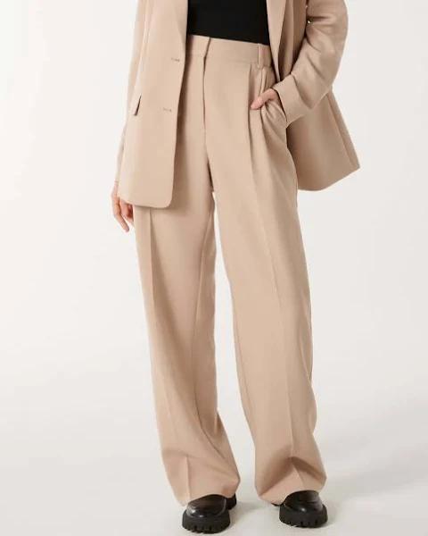 Forever New Tessa Straight Leg Pants in Desert Brown 14