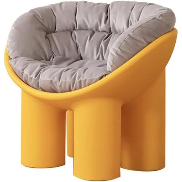 MIUZ Roly Poly Chair Lounge Chair Replica Chair Designer Reception Modern Design Seat [Yellow]