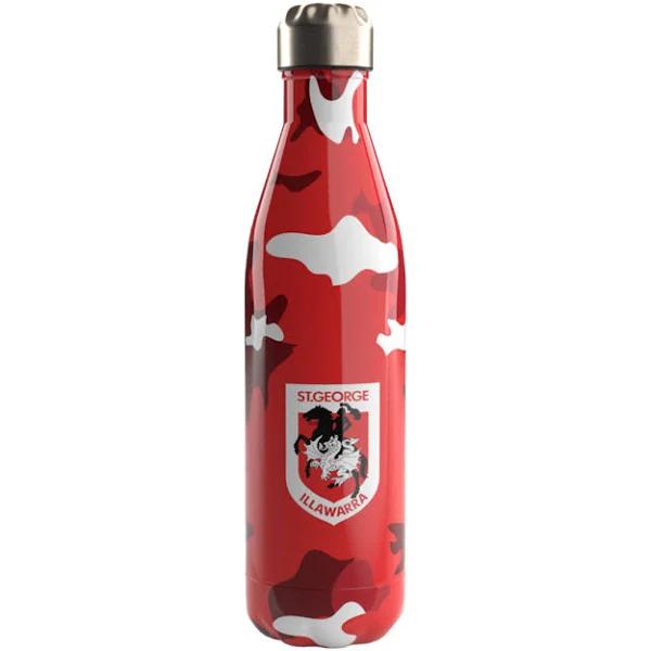 NRL Drink Bottle Stainless Steel ST George Illawarra Dragons