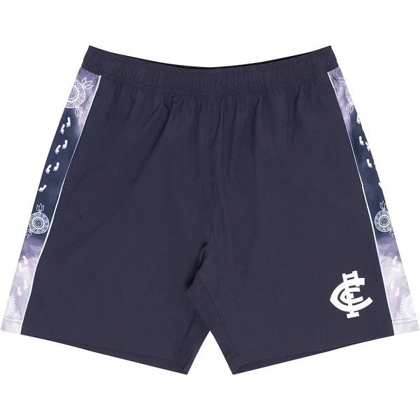 Carlton Blues Mens Adults Indigenous Training Shorts S