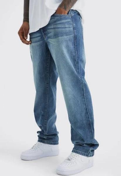 Mens Vintage Blue Relaxed Rigid Jean