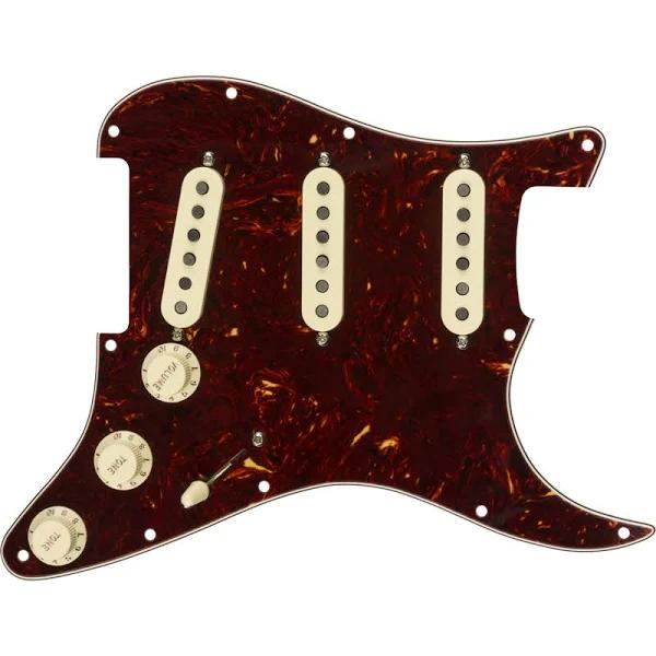 Fender Pre-Wired Strat Pickguard, Tex-Mex SSS, Tortoise Shell 11 Hole