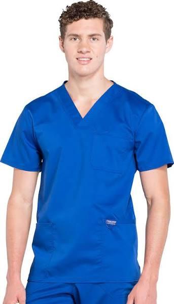 Cherokee Workwear Revolution Men's V-Neck Scrub Top - XS - Galaxy