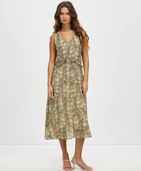 David Lawrence Teba Tie Shoulder Dress in Beigestone Multi Beige 6