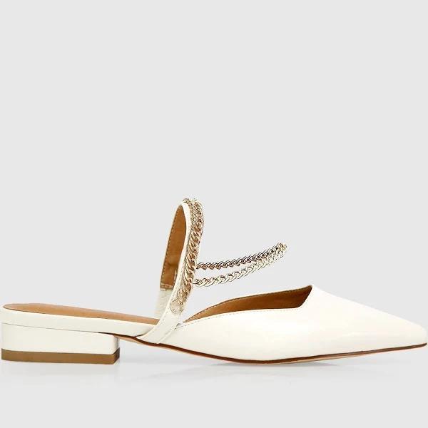 Belle & Bloom On The Go Leather Flat in Cream 7