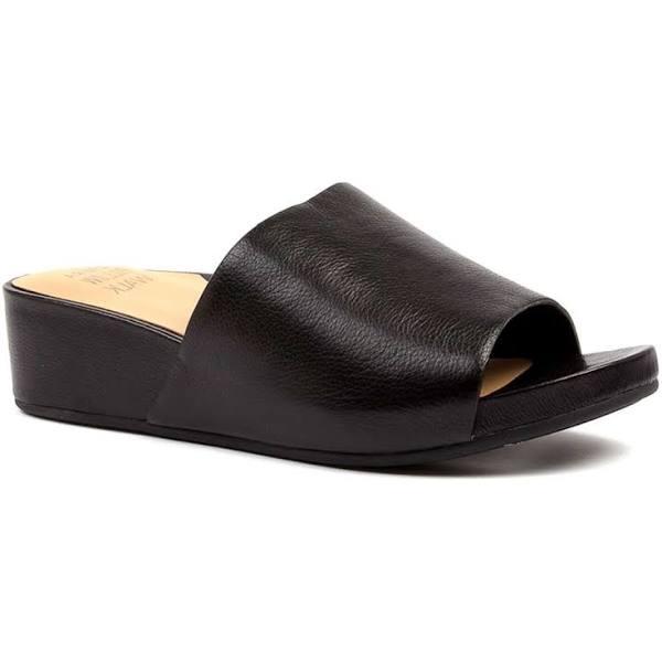 Ziera Marcy W Black Leather Black Womens Shoes Casual Heeled Sandals