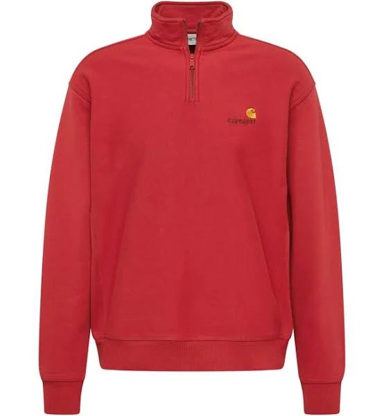 Carhartt WIP Mens Half Zip American Script Sweat Top - Tuscany