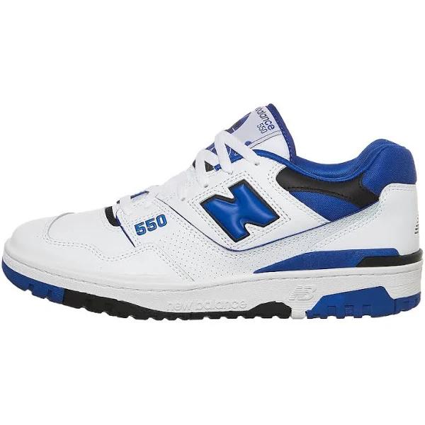 New Balance White & Blue 550 Sneakers