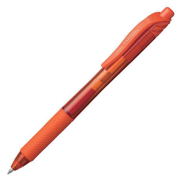 Pentel BL107-F Energel x Retractable Liquid Gel Pen 0.7mm Orange - Box of 12