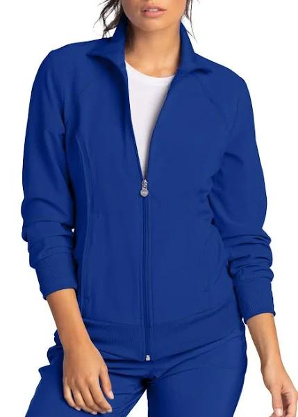 Cherokee 2391a Zip Front Warm-Up Jacket, 95% Poly 5% Spandex , Infinity - Galaxy Blue, XS