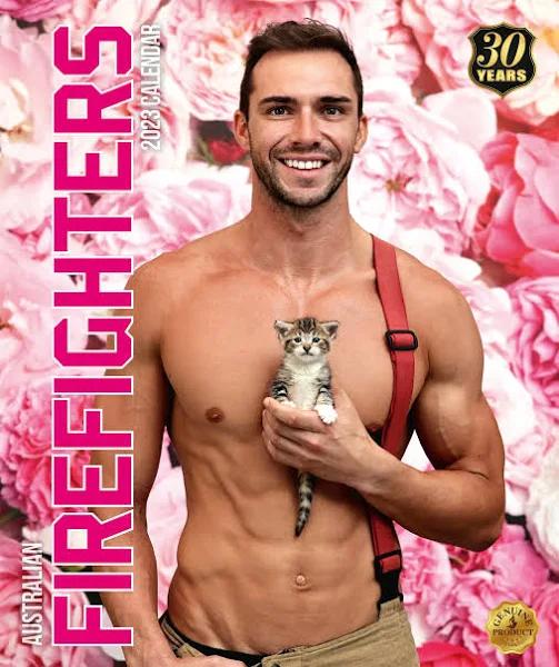 Australian Firefighters Calendar Cats 2022 Square Wall Calendar