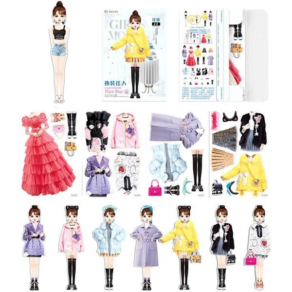 Magnetic Dress Up Baby - 1/4 Set Magnetic Princess Dress Up Paper Doll, Pretend and Play Travel Playset, Magnet Dress Up Games Set, Magnetic Dress