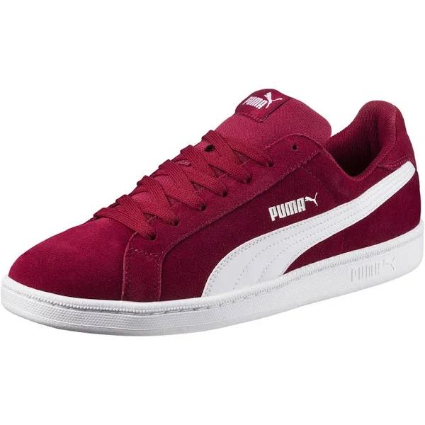 Smash Suede Trainers Shoes in Tibetan Red/White, Size 6 by Puma