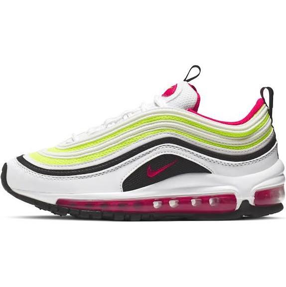 Nike Air Max 97 White/Rush Pink/Black Grade School Kids' Shoes, Size: 5.5