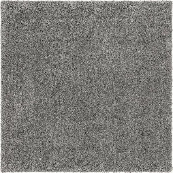 Solid Frieze 160cm x 160cm Square Gray Area Rug