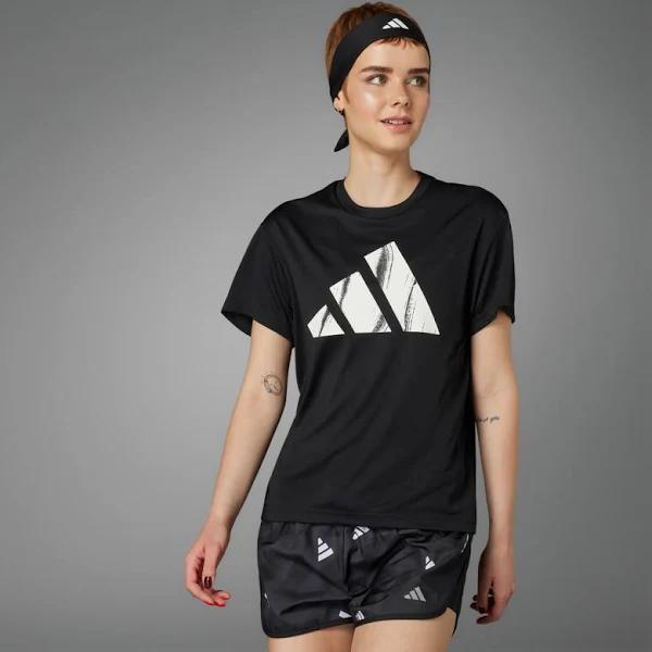 Adidas Run It Brand Love Tee Black 2XS Running Shirts