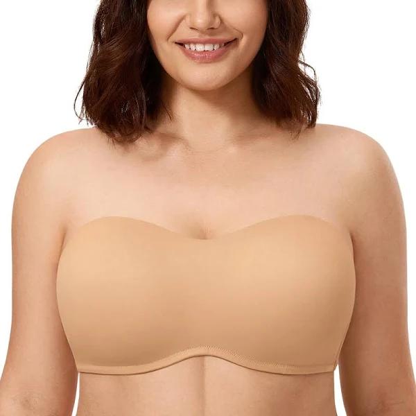 DELIMIRA Women's Smooth Seamless Invisible Underwire Strapless Minimizer Bra