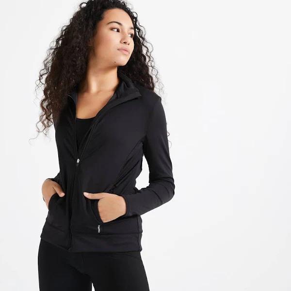 Women's Straight-Cut Fitness Cardio Jacket - Black - 8733966 - L - AfterPay & zipPay Available