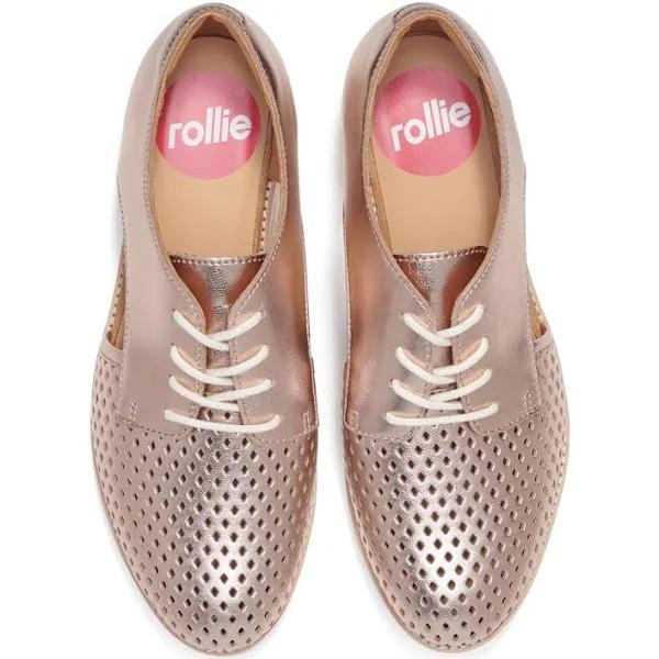 Rollie Sidecut Punch Rose Gold Leather Shoe 40