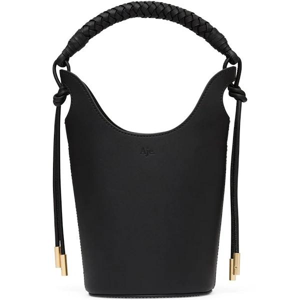 AJE Louise Leather Bucket Bag in Colour Black Size OS