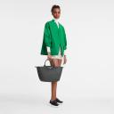 Longchamp Graphite-Coloured M Le Pliage Green Bag