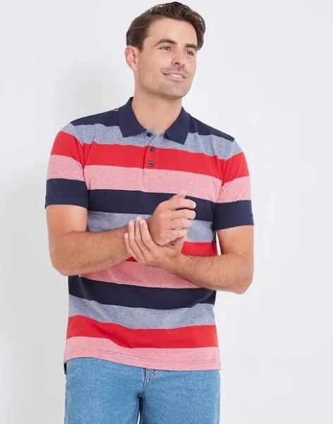 Rivers - Mens Tops - Short Sleeve Stripe Pique Polo