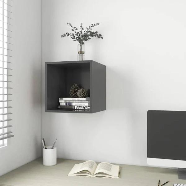 Floating Cube Storage Shelf Unit Wall Display Shelves Bookshelf Cabinet Grey 37x37x37cm - AfterPay & zipPay Available