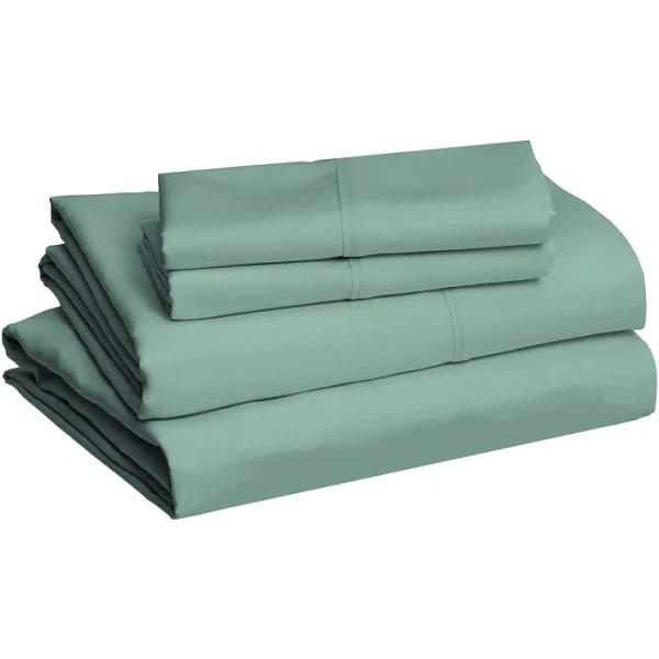 Amazon Basics Lightweight Super Soft Easy Care Microfiber Bed Sheet Set With 35.56cm Deep Pockets - King, Emerald Green