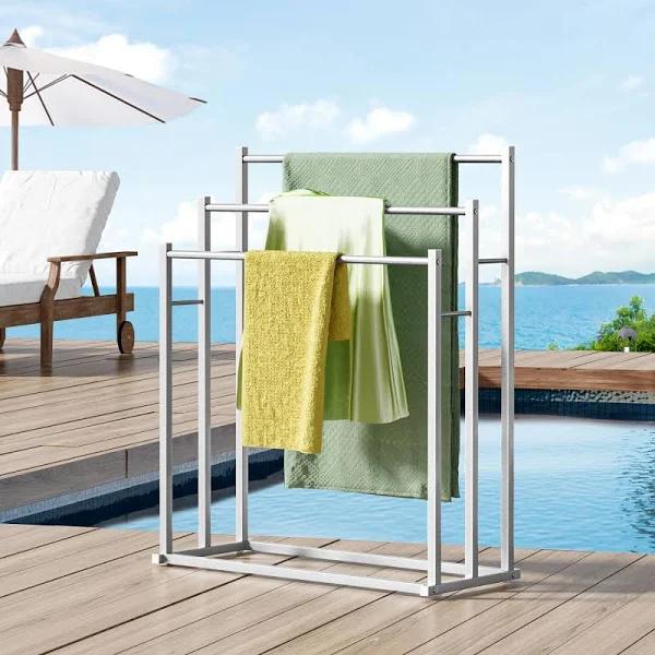 Honiter Towel Racks for Bathroom, 3 Tiers Metal Towel Rack Standing, Freestanding Towel Holder for Bath Storage & Hand Towels, Blanket Holder, Next