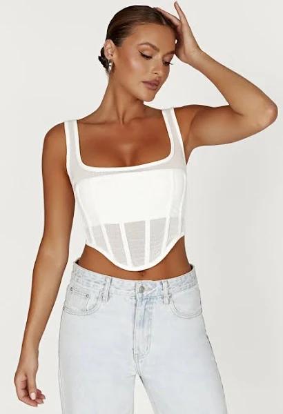 Delaney Corset Bustier - White