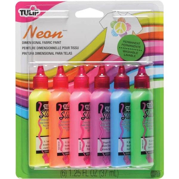 Tulip Dimensional Fabric Paints 1.25oz 6/Pkg Neon