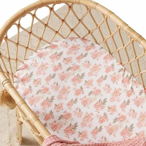 Snuggle Hunny Fitted Cotton Bassinet & Change Cover Rosette