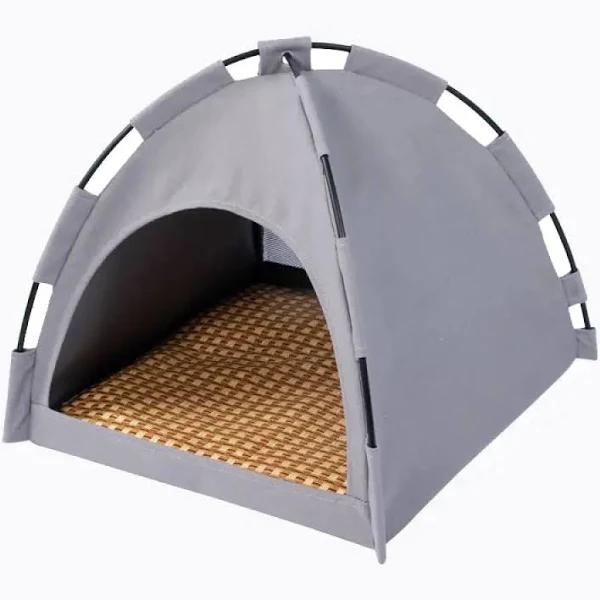 Vibe Geeks Waterproof Semi-enclosed Warm And Comfortable Pet Home Cat Tent Grey