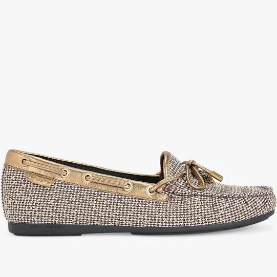 Kurt Geiger London Houndstooth Eagle Moccasins - Beige - 40