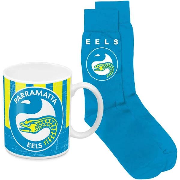 NRL Coffee Mug Heritage and Sock Pack Parramatta Eels