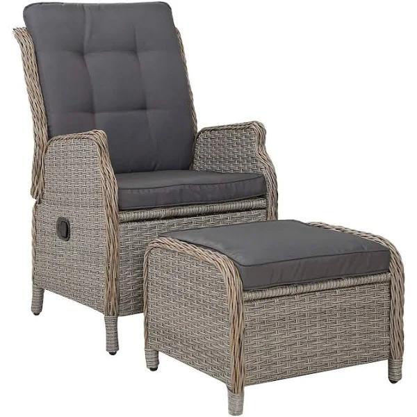 Gardeon Recliner Chair Sun Lounge Outdoor Setting Patio Furniture Wicker Sofa