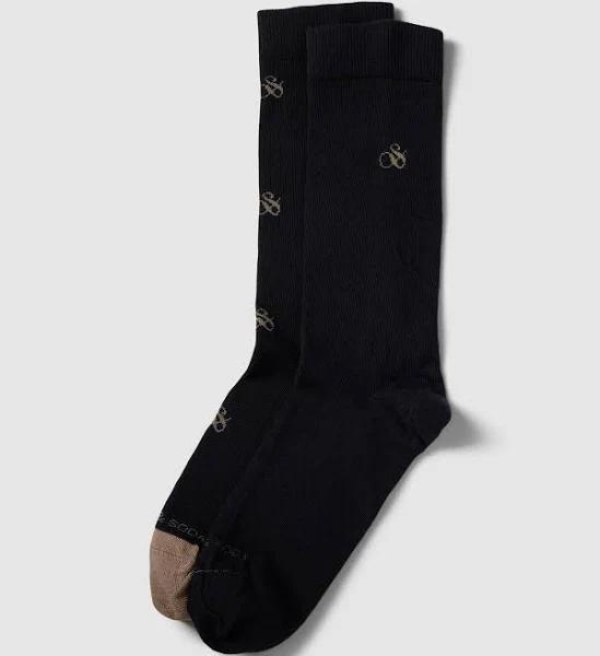 Scotch & Soda Classic Ampersand Socks 2 Pack L (43-46) Black AU765410