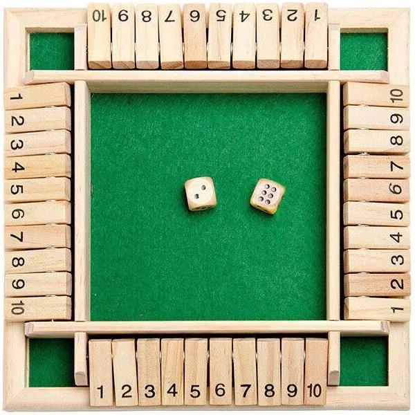 Shut The Box Game Wooden Board Number Drinking Dice Toy Family Traditional AU DM