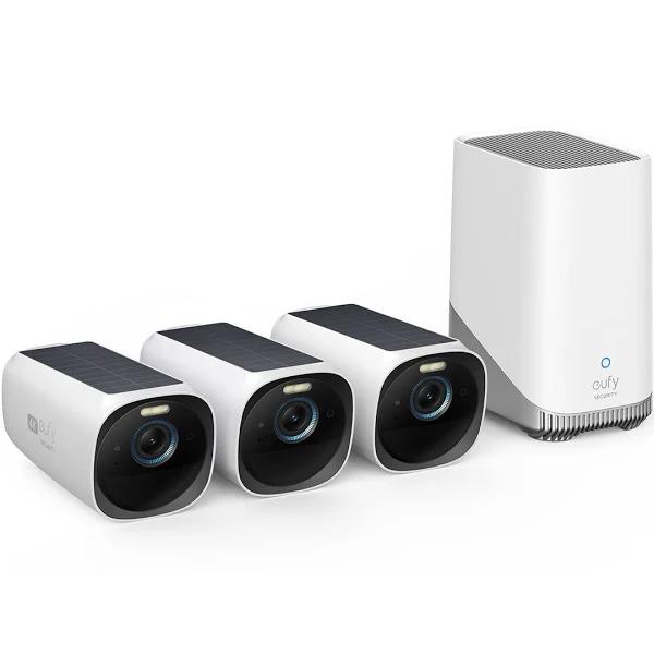 Eufy Security - eufyCam 3 3-Camera Indoor/Outdoor Wireless 4K Security System - White - T88721W1 - 194644096908