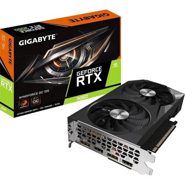 Gigabyte NVIDIA GeForce RTX 3060 WINDFORCE OC 12GB GDDR6 pci_e_x16 Graphics Card (GV-N3060WF2OC-12GD)