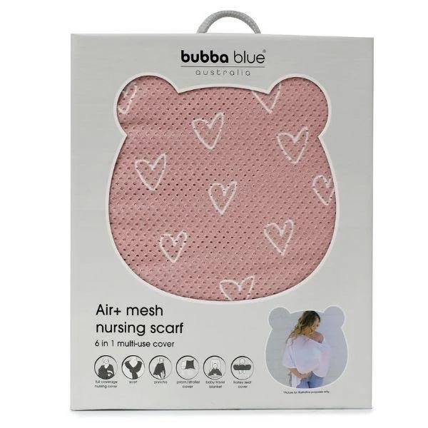 Bubba Blue Nordic Air+ Mesh Nursing Scarf Berry Heart