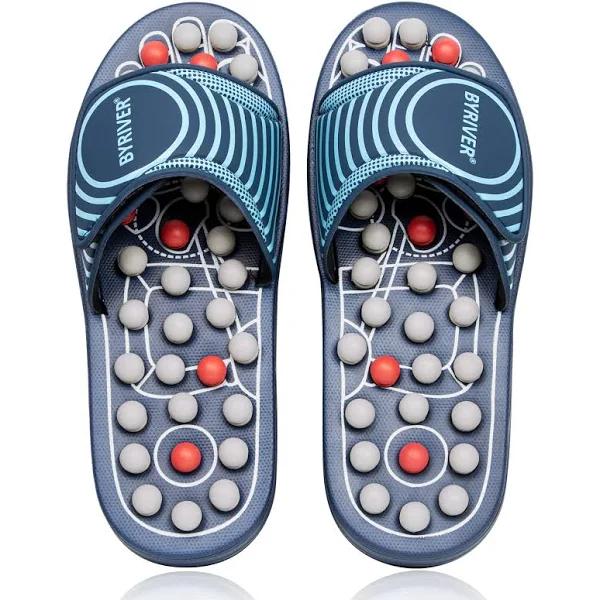 BYRIVER Acupressure Foot Massage Slippers Shoes Sandals, Reflexology Massager Tools, Relieve Back Tension Pressure Arthritis Pain, Present Gifts for