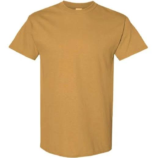 Gildan Mens Heavy Cotton Short Sleeve T-Shirt Old Gold S