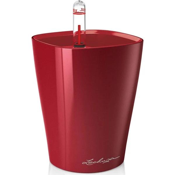 Lechuza Mini DELTINI Self Watering Pot, High Gloss Scarlet Red