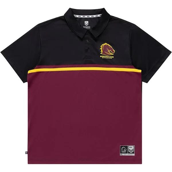 NRL Stripe Performance Polo Shirt - Brisbane Broncos - Mens