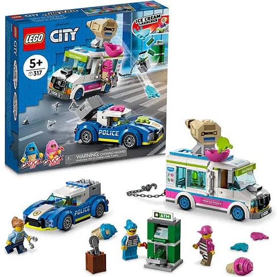 LEGO 60314 City Ice Cream Truck Police Chase Van Car Toy With Splat Launcher and Interceptor Vehicle, Set For Kids 5+ Years Old - AfterPay & zipPay